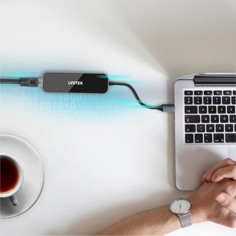 Unitek D1084A uHUB H6 Gloss 6-in-1 USB-C Ethernet Hub With HDMI and 100W Power Delivery Unitek D1084A uHUB H6 Gloss 6-in-1 USB-C Ethernet Hub With HDMI and 100W Power Delivery